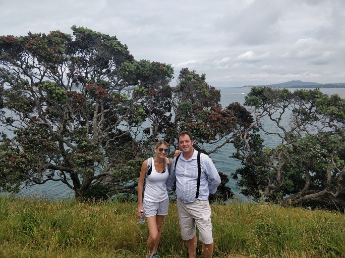 enjoying a guided walk on Waiheke Island