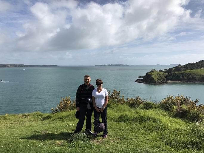enjoying a guided walk on Waiheke Island