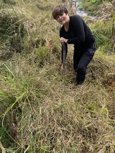 Gabrielle tree planting at Awaawaroa wetland
