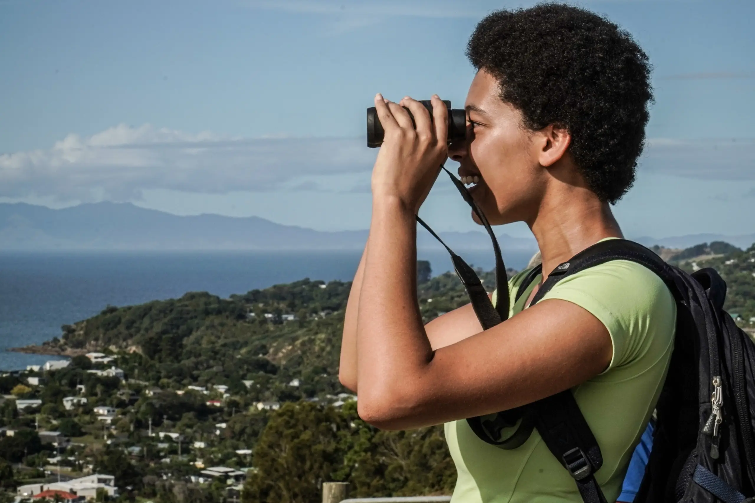 Birdwatching on the Waiheke biking & birding tour with Terra & Tide