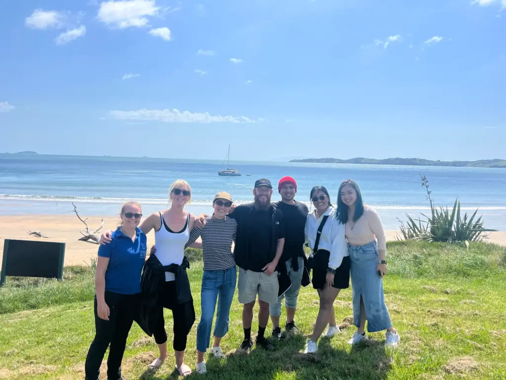 Group on Motuihe, Terra & Tide Hauraki Gulf Eco Sailing Adventure