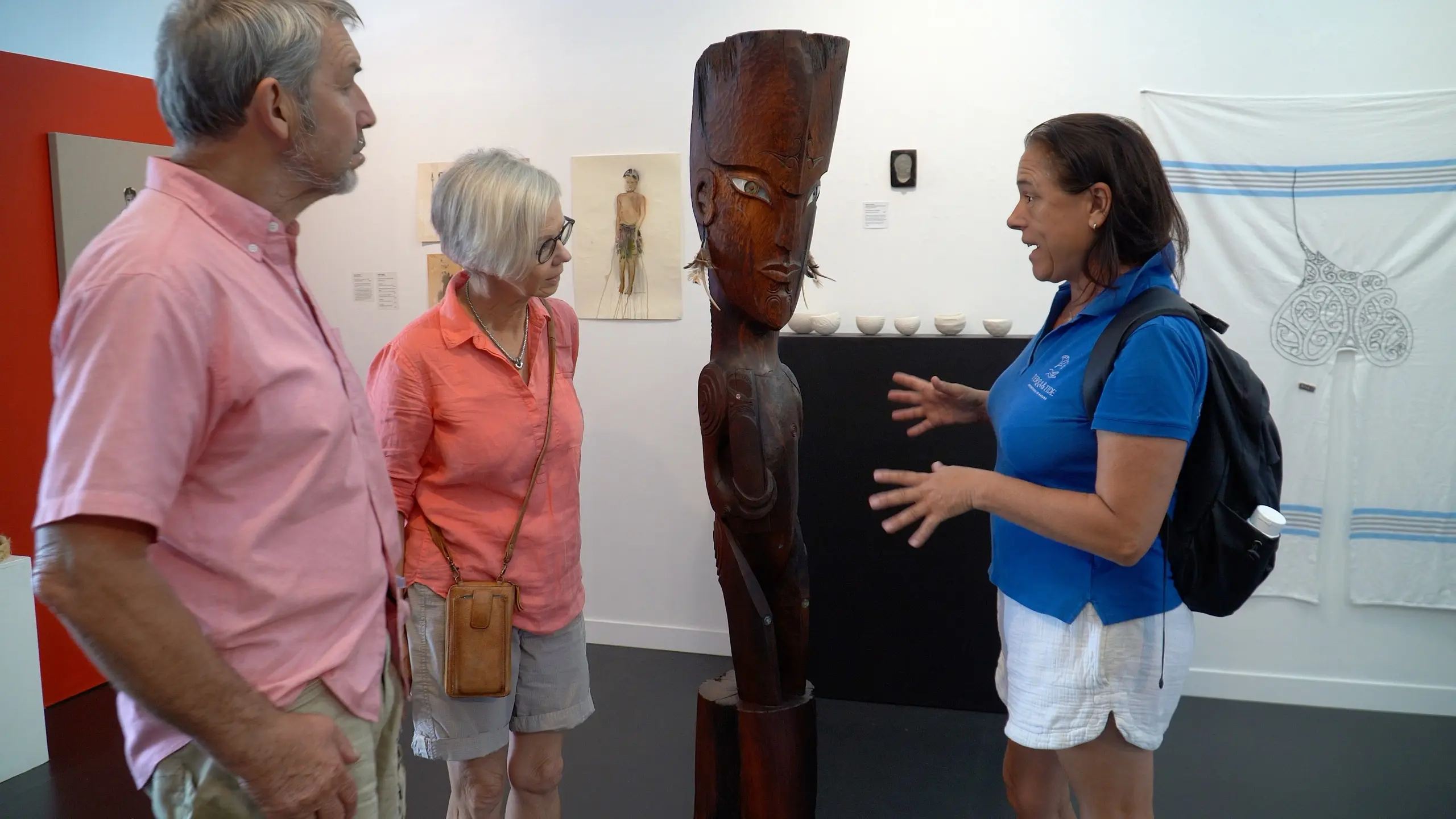 Terra & Tide guide with guests on the Private Waiheke History & Heritage Tour