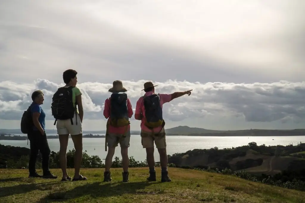 Guide, Guests looking out to Rangitoto, Terra & Tide Private Personalised Walk