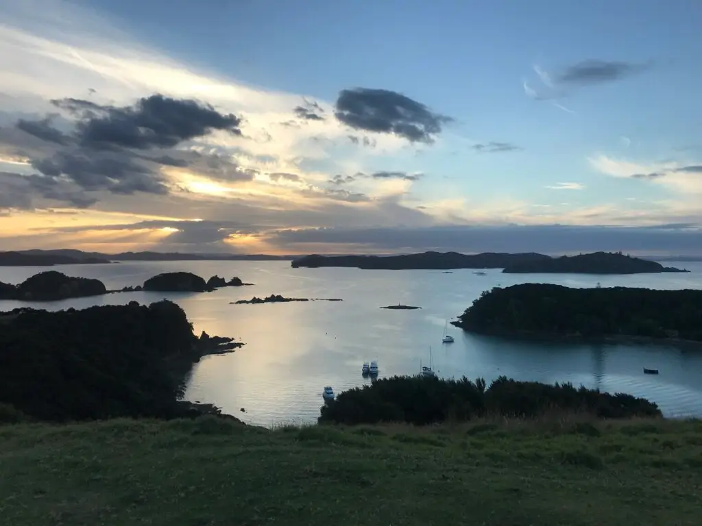 Sunset view Urupukapuka island, Terra & Tide Private Bay of Islands Explorer Day Tour