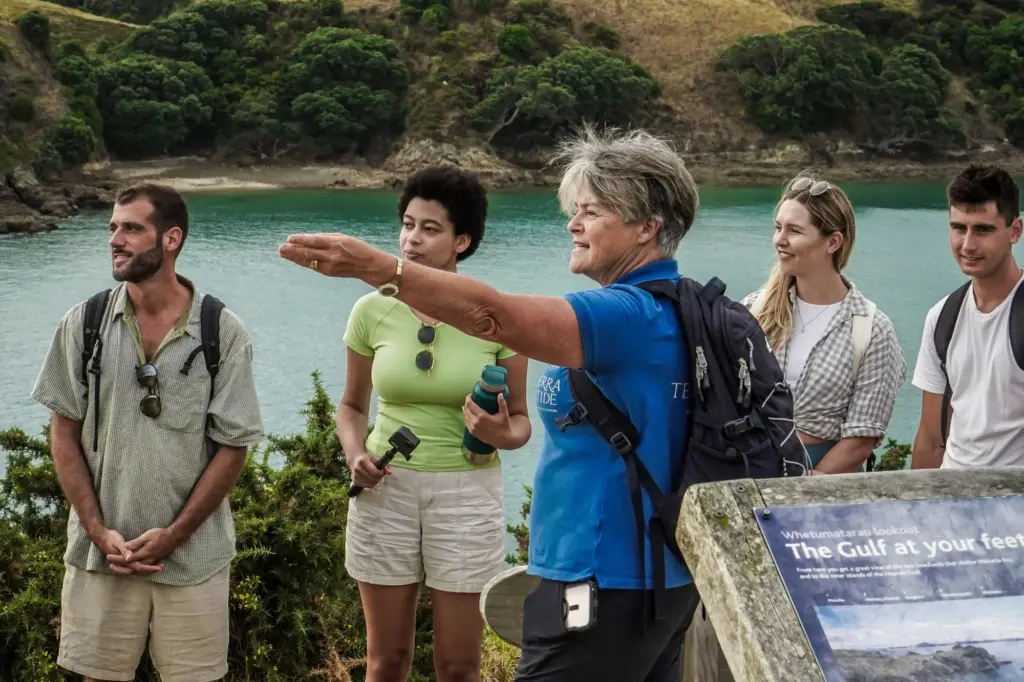 Terra & Tide guide with guests on the Vineyards & Bush Walk