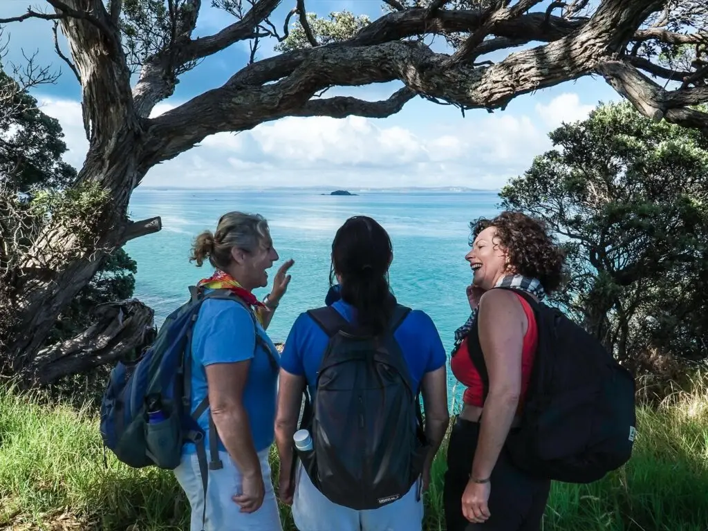 Tour guide and guests, Terra & Tide Private Double Headland Walk