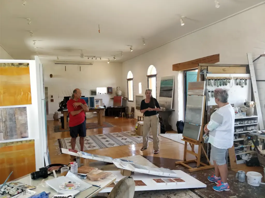 Visiting Gabrielle Lewenz studio, Terra & Tide Private Waiheke Art Tour