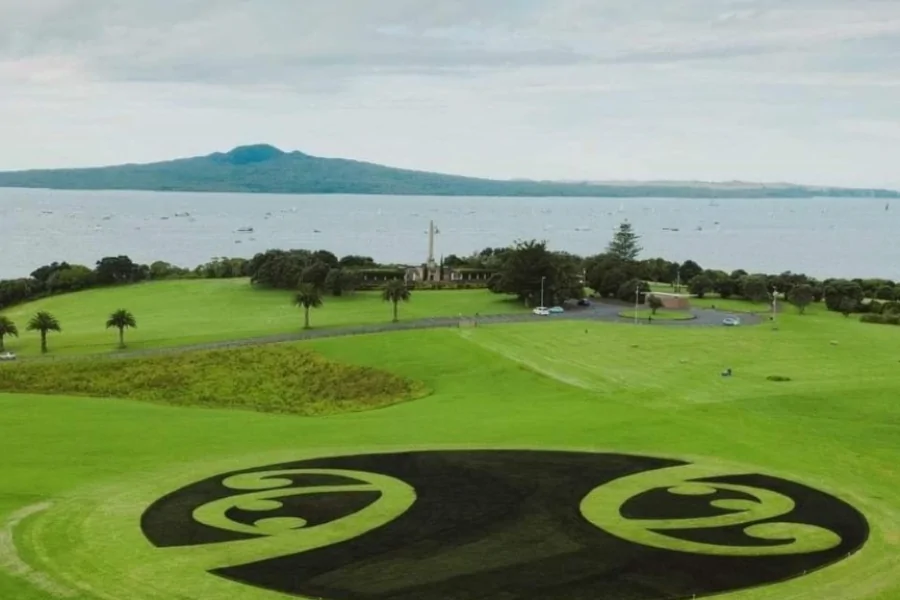 View of Rangitoto Island from Bastion Point